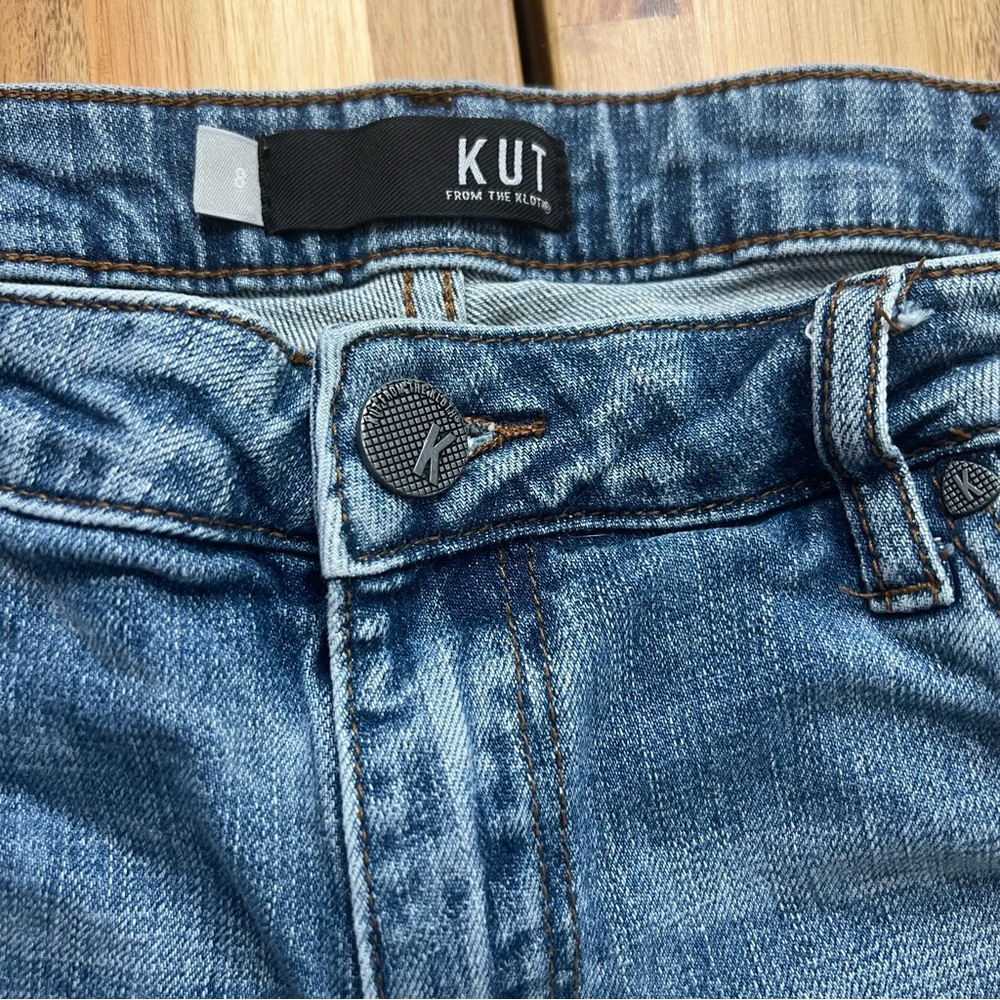 Kut From the Kloth Denim Bermuda Shorts Raw Hem Size 8 - Picture 2 of 7